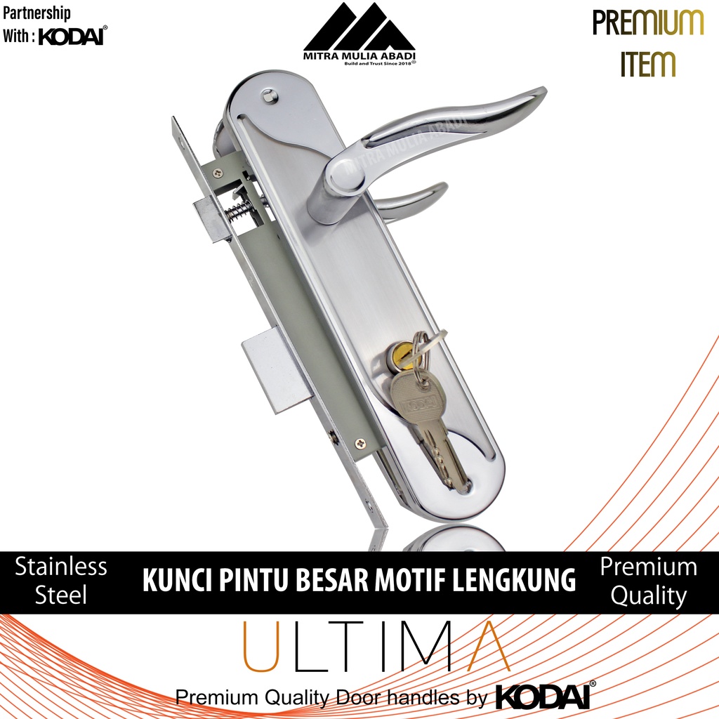 Jual Kunci Pintu Besar Silver Ultima By Kodai Gagang Lengkung Full Set Shopee Indonesia