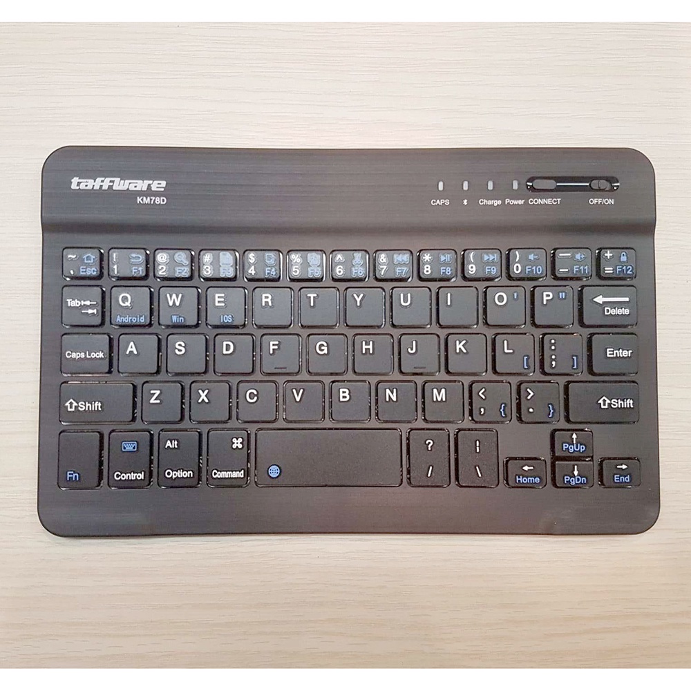 Taffware Wireless Bluetooth Keyboard Rechargeable - KM78D - Black