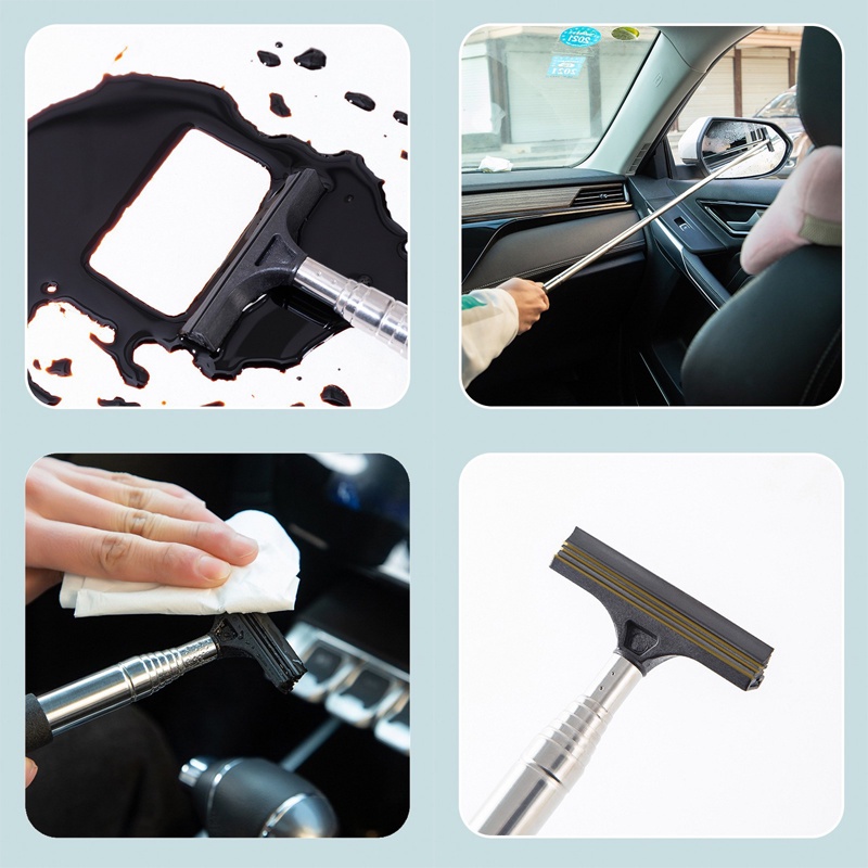 Portable Retractable Car Rearview Mirror Windshield Wiper / Quickly Clean Water Fog &amp; Dirt Glass Cleaning Tool