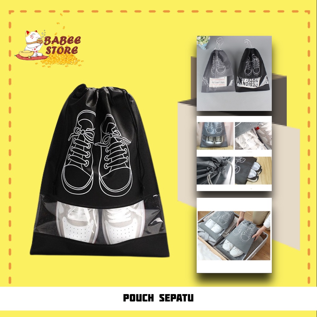 BABEE - TAS SEPATU SERUT / KANTONG SEPATU SANDAL WADAH SEPATU POUCH SEPATU KOREA