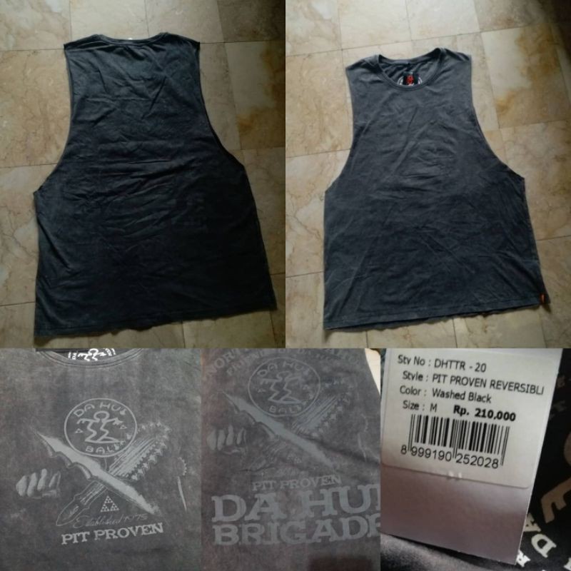 Kaos Dahui Pit Prooven Reversible Tank Washed Black