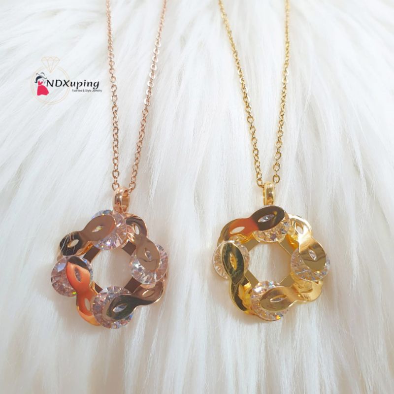 Kalung Titanium Fashion Perhiasan Wanita Anti Karat N02062202