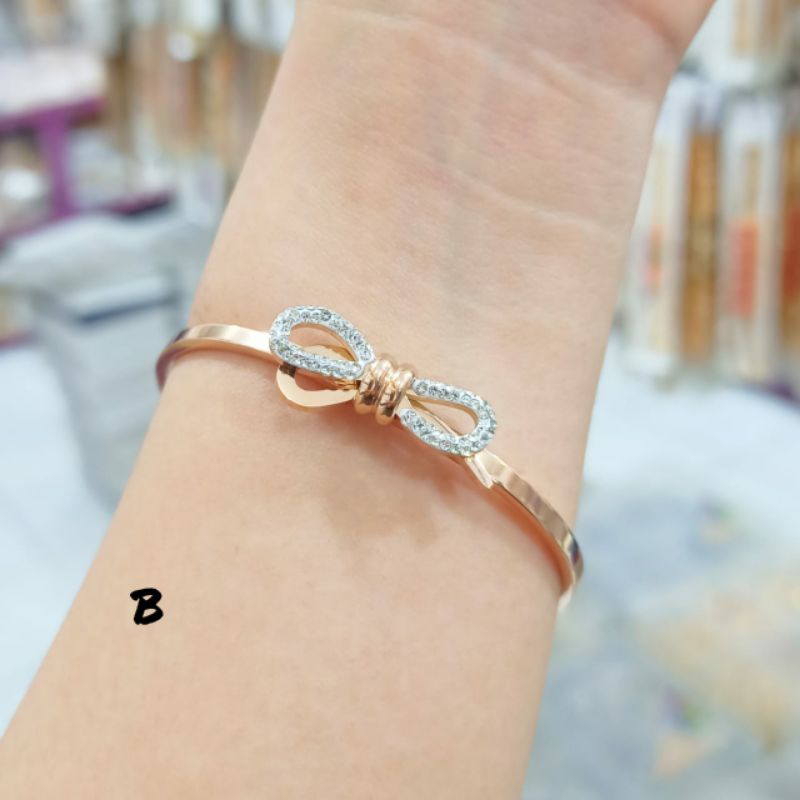 Gelang Bangkok TITANIUM logo brand-brand Perhiasan Anti Karat&amp;Anti Luntur RoseGold