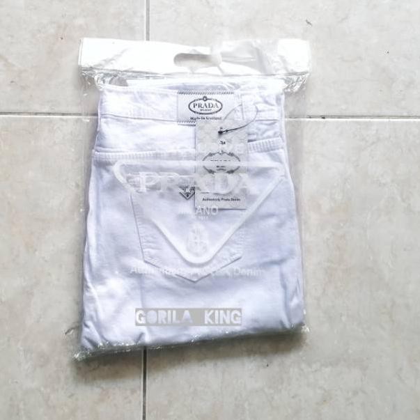 BQ7 PRADiA JEANS - Celana Jeans Putih Wanita - Warna Putih➣✯ (Baru)