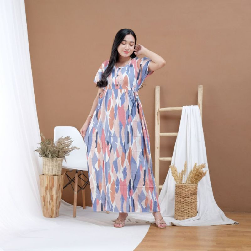 DRESS RAYON PREMIUM/BUSUI KANCING/SEMATA KAKI