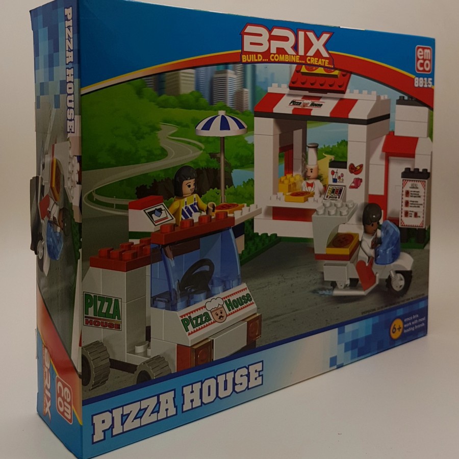 Mainan EMCO BRIX 8815 Mainan Pizza House - Rumah Pizza Emco Brix