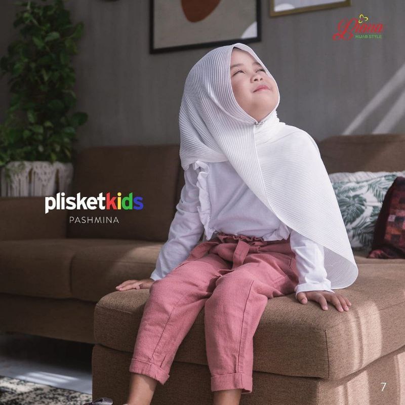 HIJAB PASHMINA PLISKET ANAK/ HIJAB ANAK PLISKET 150X45CM