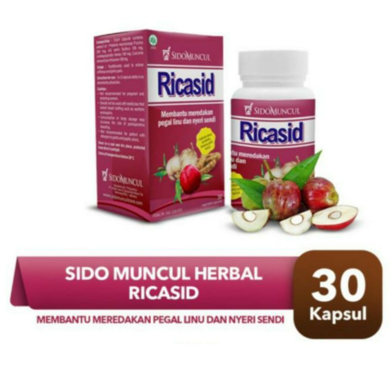 

Ricasid 30 kapsul herbal Turunkan Asam Urat Nyeri Sendi
