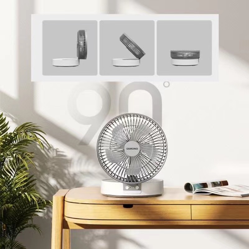 Samono Kipas Multifungsi USB Charge 3 Tingkat Kecepatan Portable Fan Bisa Dilipat Design Ergonomis SW-DF03 Grey