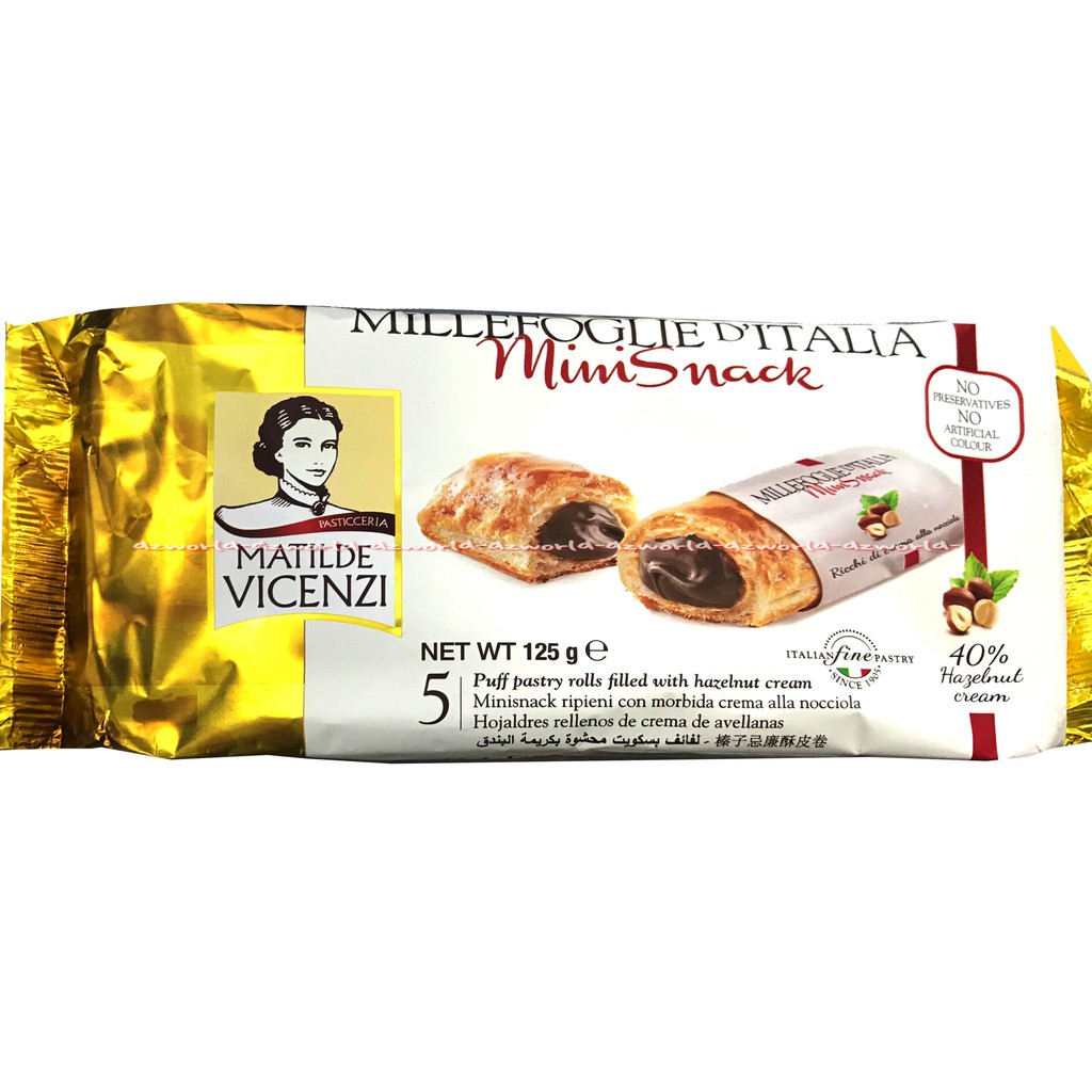 Millefoglie 12 gr Cemilan Berisi 5 buah Puff Pastry Dengan isi Krim Hazelnut Yang Enak Milefoglie Snack