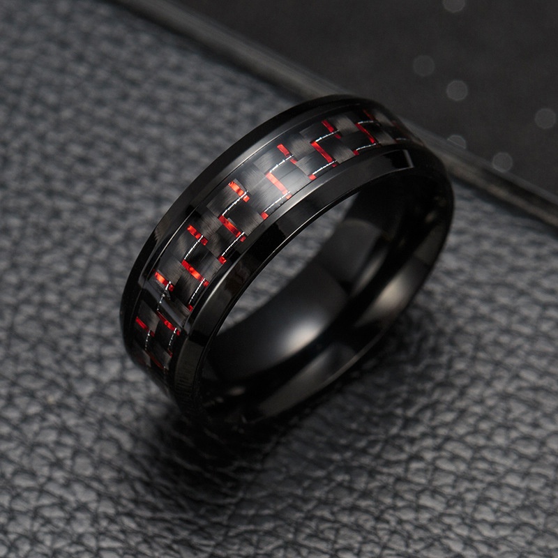 Cincin Bahan Titanium Steel Warna Biru Gaya Korea Untuk Pria