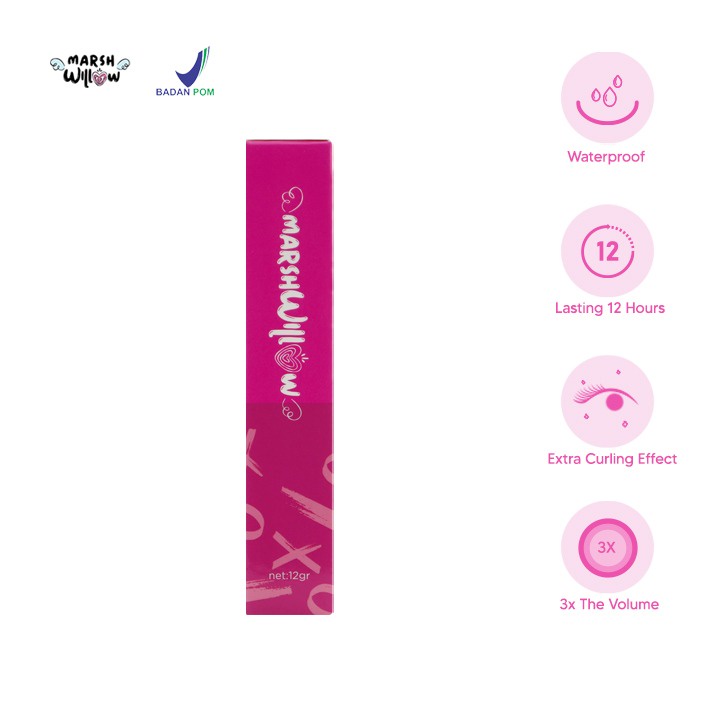 Marshwillow Mascara extra volume &amp; over curl waterproof / maskara marshwillow - Marshwillow Maskara Uplift BPOM