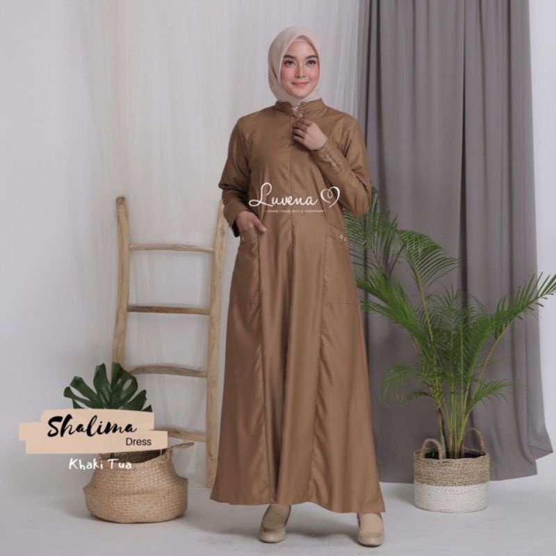 LUVENA Salima Dress | GAMIS WANITA DEWASA | Gamis Dinas | Gamis PNS | Dress | Baju Muslim | Baju Leb