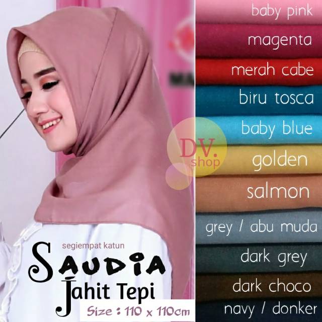 Segiempat Saudia Jahit Tepi / Katun Saudia Jahit Balik