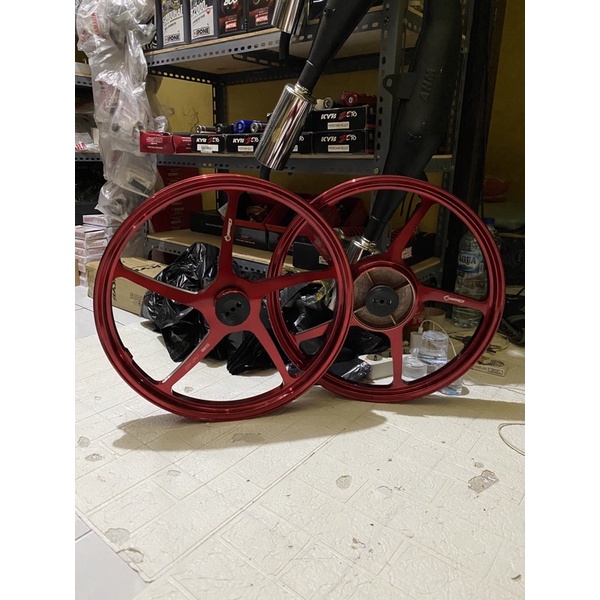 VELG ENKEI/DYNOPRO D-2 ANODIZE CNC FG511 RING 17 MERAH RED PNP FIZR F1ZR JUPITER Z JUPITER Z 1 MX OL