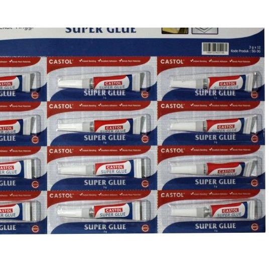

۞ 1 Lusin Castol Super Glue Tube 3g ☈