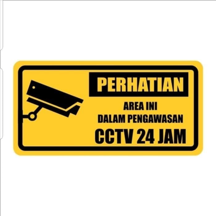 

sign stiker cctv / sticker area ini dalam pengawasan cctv 24 jam - Kuning, 30x15