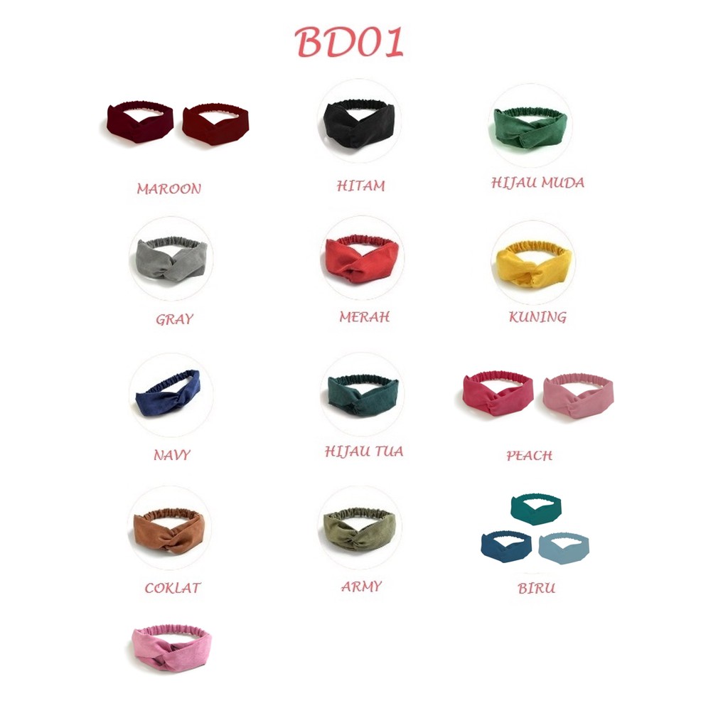 BD01 BD02 Bando Wanita Korea Headband Bandana Simpul Cewek Fashion S1770