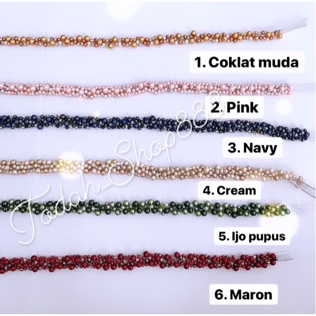 Renda mutiara / Payet rangkai mutiara / renda payet