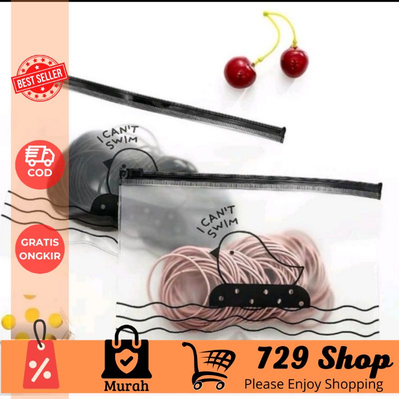 Ikat Rambut Korea Elastis Full Hitam &amp; Warna Bonus Tas Zip Lock [isi 20 Pcs]