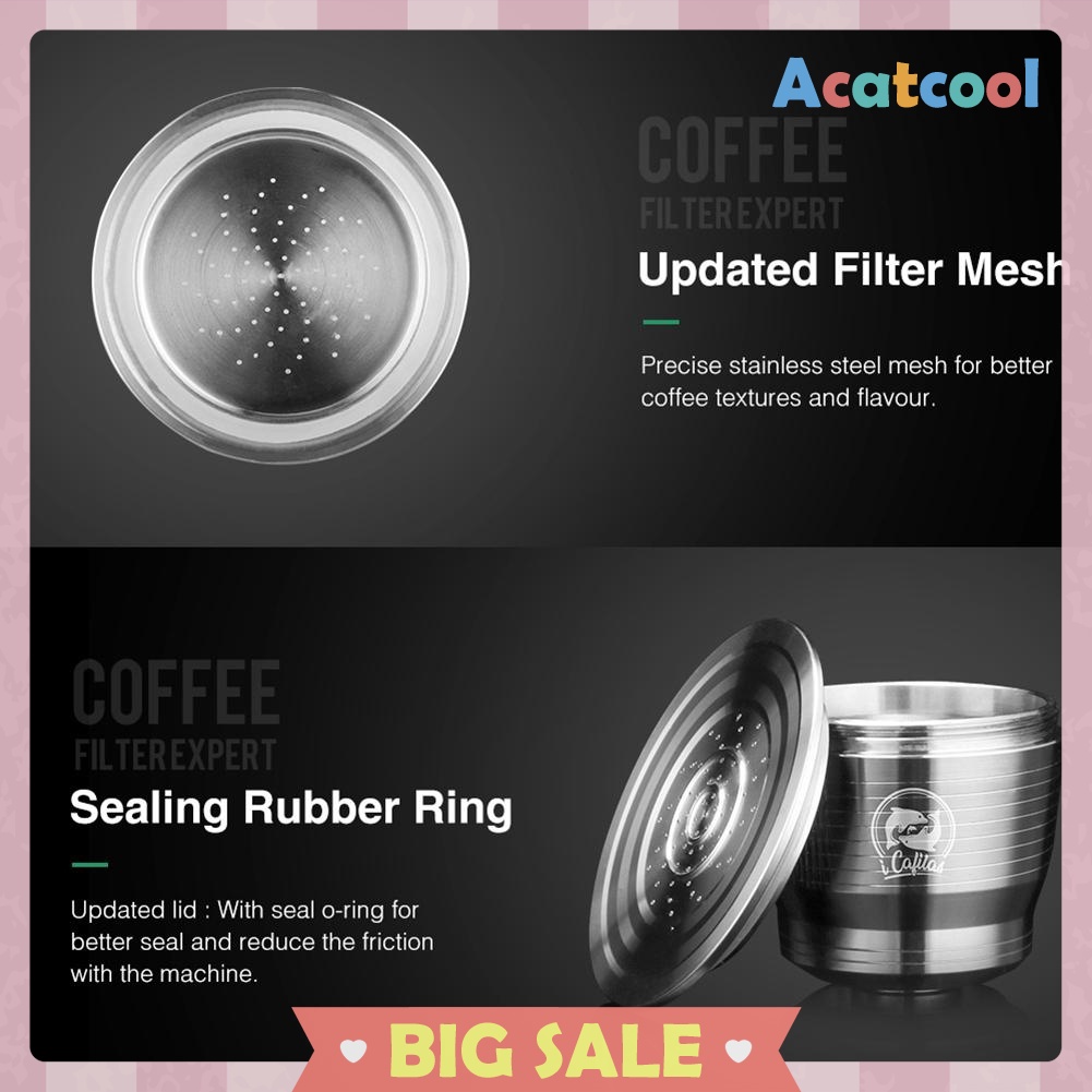 ICafilas Stainless Steel Refillable Reusable Coffee Capsule Strainer Filter