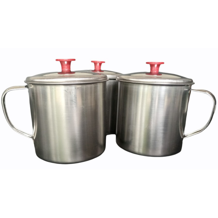 Gelas Cangkir Jadul Kopi Teh Minuman Warung Kafe stainless 9x9cm