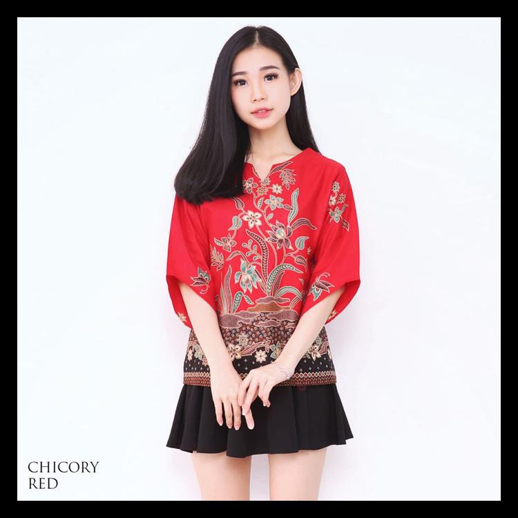 100% BERKUALITAS CHICORY TOP - ATASAN BATIK BLOUSE BATIK MODERN WANITA CHEONGSAM PREMIU PRODUK