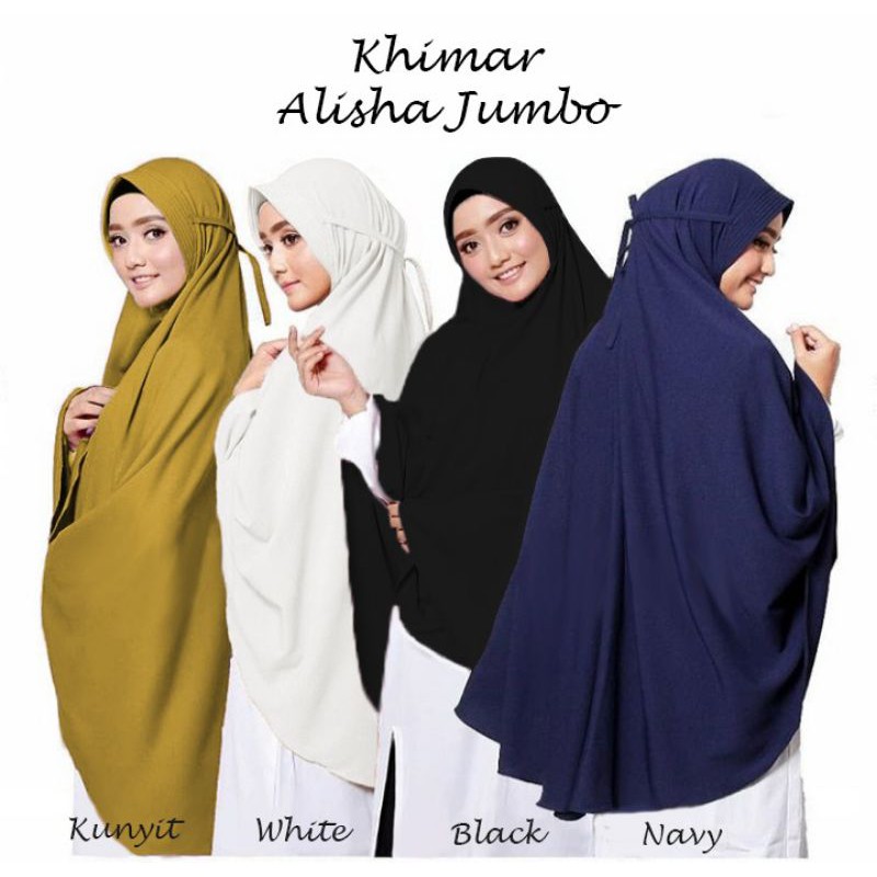 Jilbab Hijab Kerudung Bergo Khimar Instan Syari Pet Tali Alisha Jersey Antem Jumbo Murah