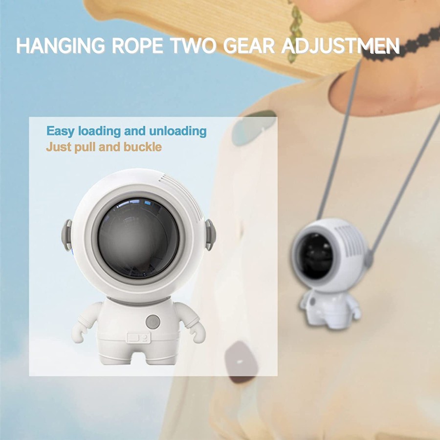 Mini Astronaut Leafless Halterneck Fan USB / Hanging Neck Fan USB