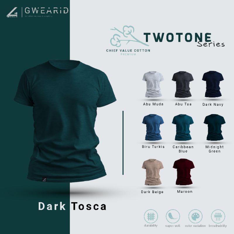 Kaos Polos GwearID Premium Cotton Misty/Twotone
