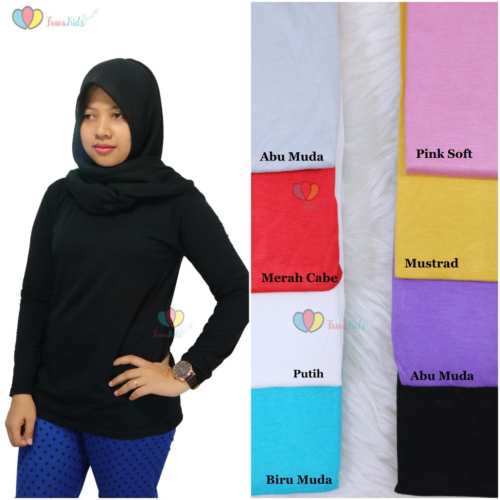 Kaos Manset Wanita Fit to L Dalaman Kaos Polos Lengan Kaos Manset Wanita Fit to L Dalaman Kaos Polos Lengan