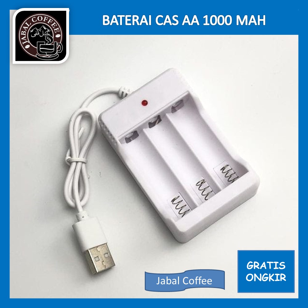 Battery Rechargeable Charger 3 Slot USB AA / Baterai Cas AA 1000 mAh AAA  600 mAh / AAA Baterai Isi Ulang