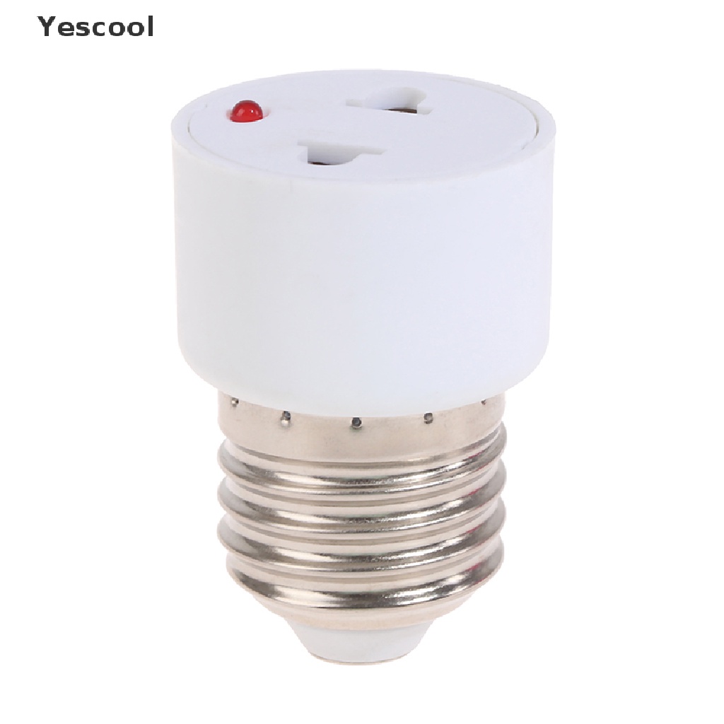 Yescool Adaptor Fitting Bohlam Lampu E27 220V Bahan ABS Warna Putih