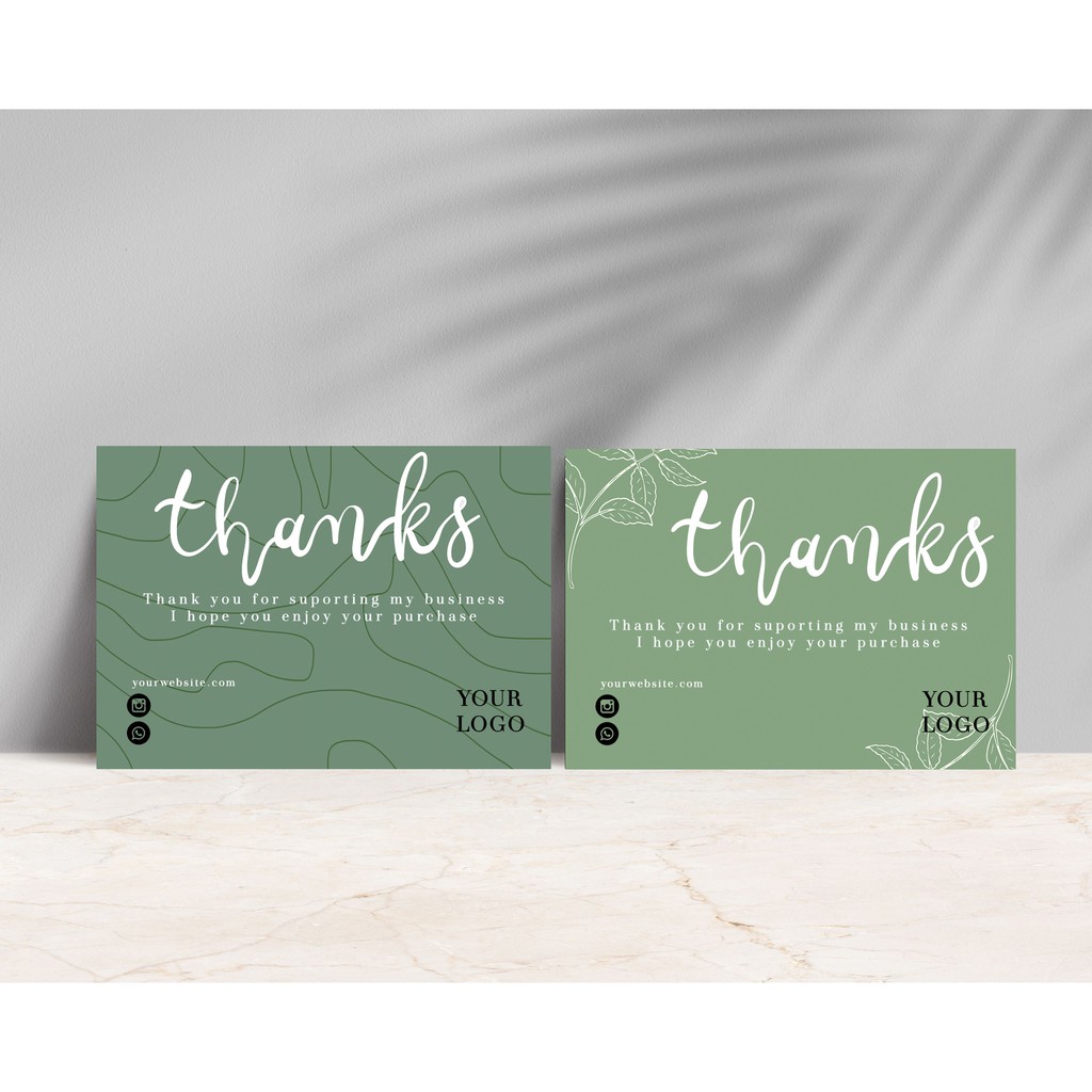 

Thank Card Olshop / Thanks Card / Kartu Ucapan Terima Kasih/ Kartu Souvenir - Green