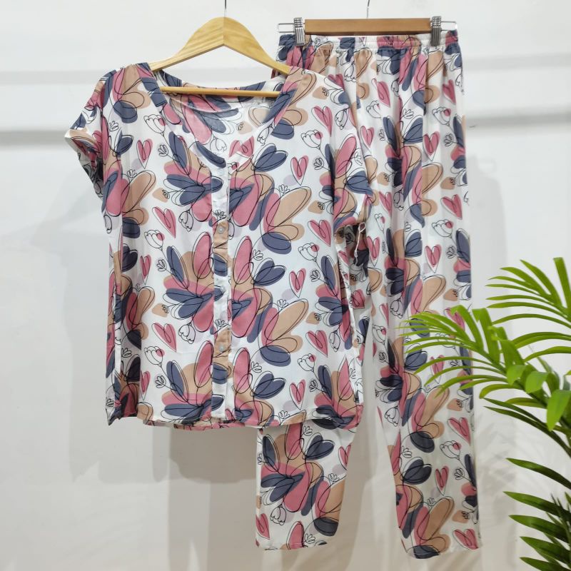 PIYAMA KANCING HITS PIYAMA KANCING BUSUI | PIYAMA RAYON | HOMEWEAR-Nk 49