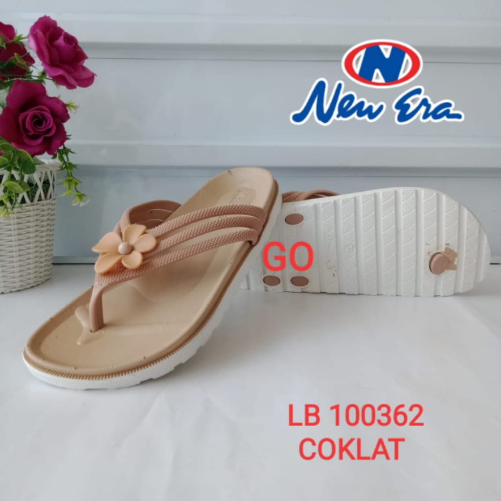 BB NEW ERA LB 100362 Sandal Jepit Flower Karet Wanita Polos Anti Slip Sandal Japit Cewek Berkualitas Terlaris