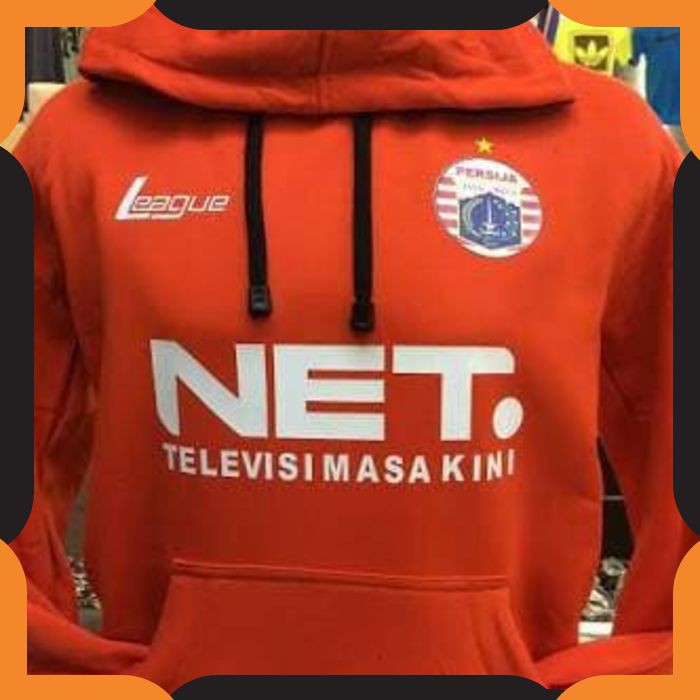 {COD}510 HODIE  / JAKET HALF ZIPPER PERSIJA VARSITY TURN BACK ORANGE LIMITED  GRADE ORIGINAL