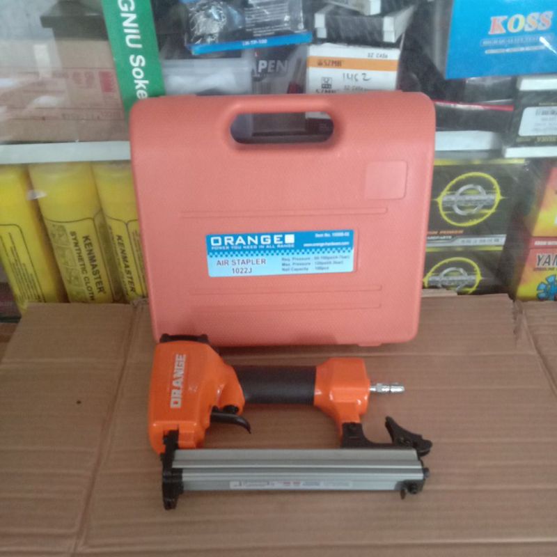 Steples Gun Alat Paku Tembak  Air Nailer Gun 1022J Orange