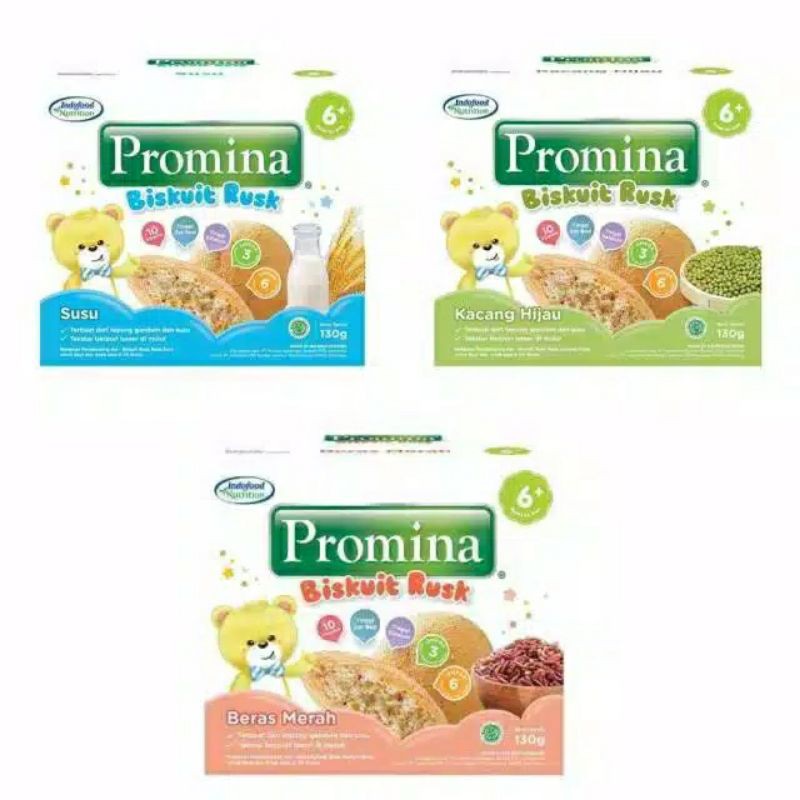 Promina Biskuit Rusk 130 gr - Biskuit Promina - Biskuit Susu - Biskuit Kacang Ijo
