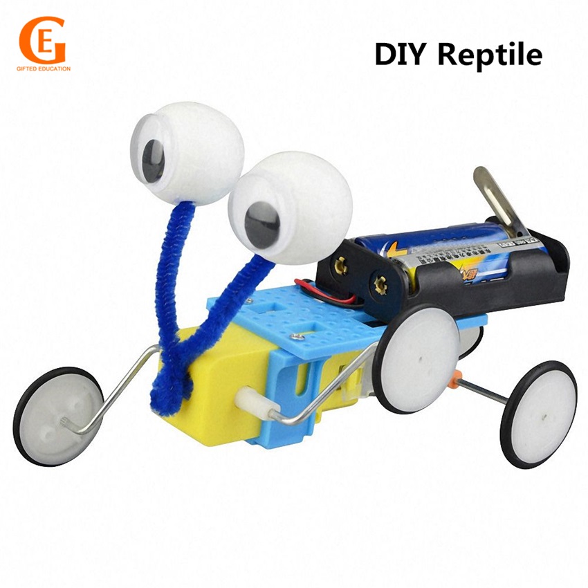 Mainan Rakitan Robot Reptil Elektrik Handmade Diy Untuk Edukasi Anak