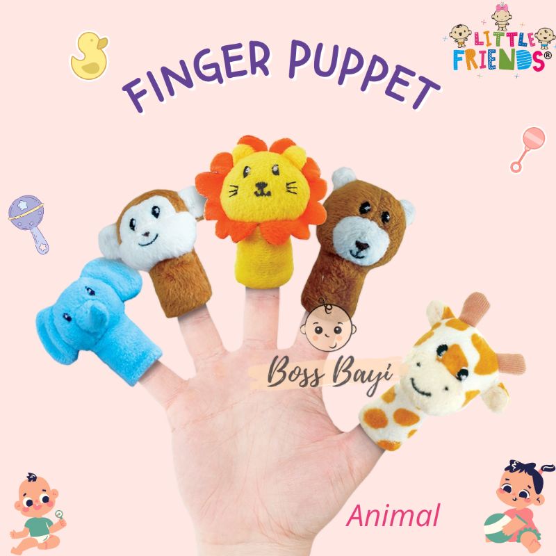 LITTLE FRIENDS Finger Puppet Animal / Mainan Boneka Jari Karakter Binatang Bayi Anak