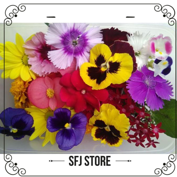 Mix edible flowers