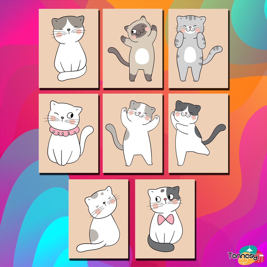 HIASAN DINDING KUCING CAT WALL DECOR 15x20CM KUCING LUCU PAJANGAN KAYU DEKORASI KAMAR RUMAH