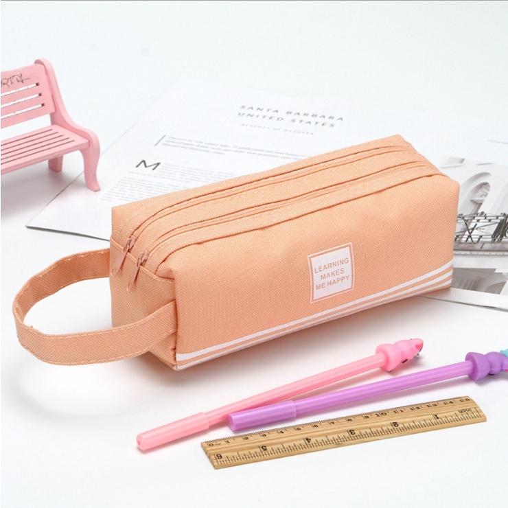 Kotak Pensil Dan Stationery Dual Zipper / Dompet Pensil 2 Pouch