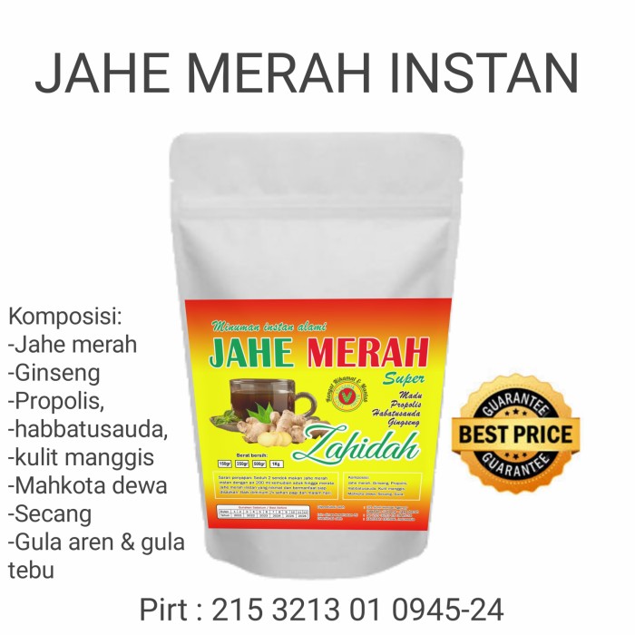 

jahe merah bubuk instan super murah 1kg 1 kg