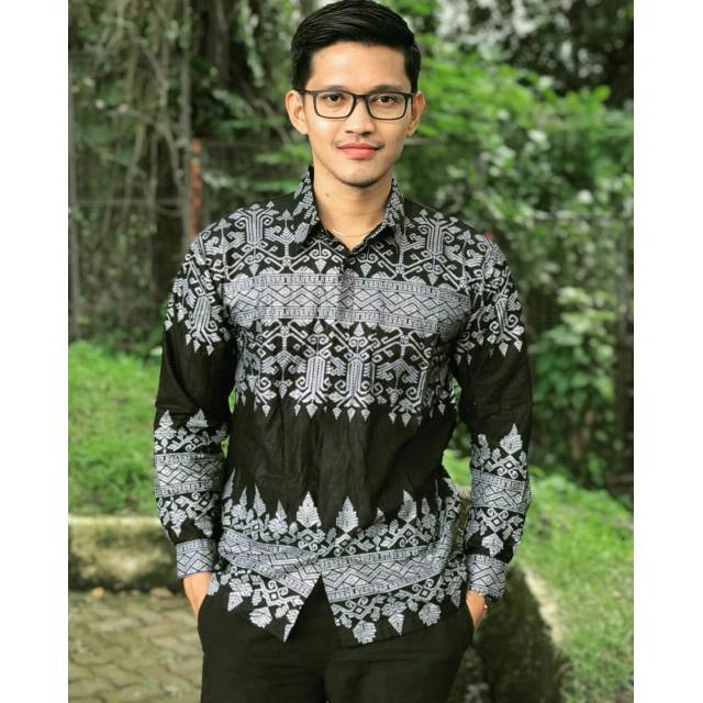 kemeja batik motif anjani silver asli pekalongan