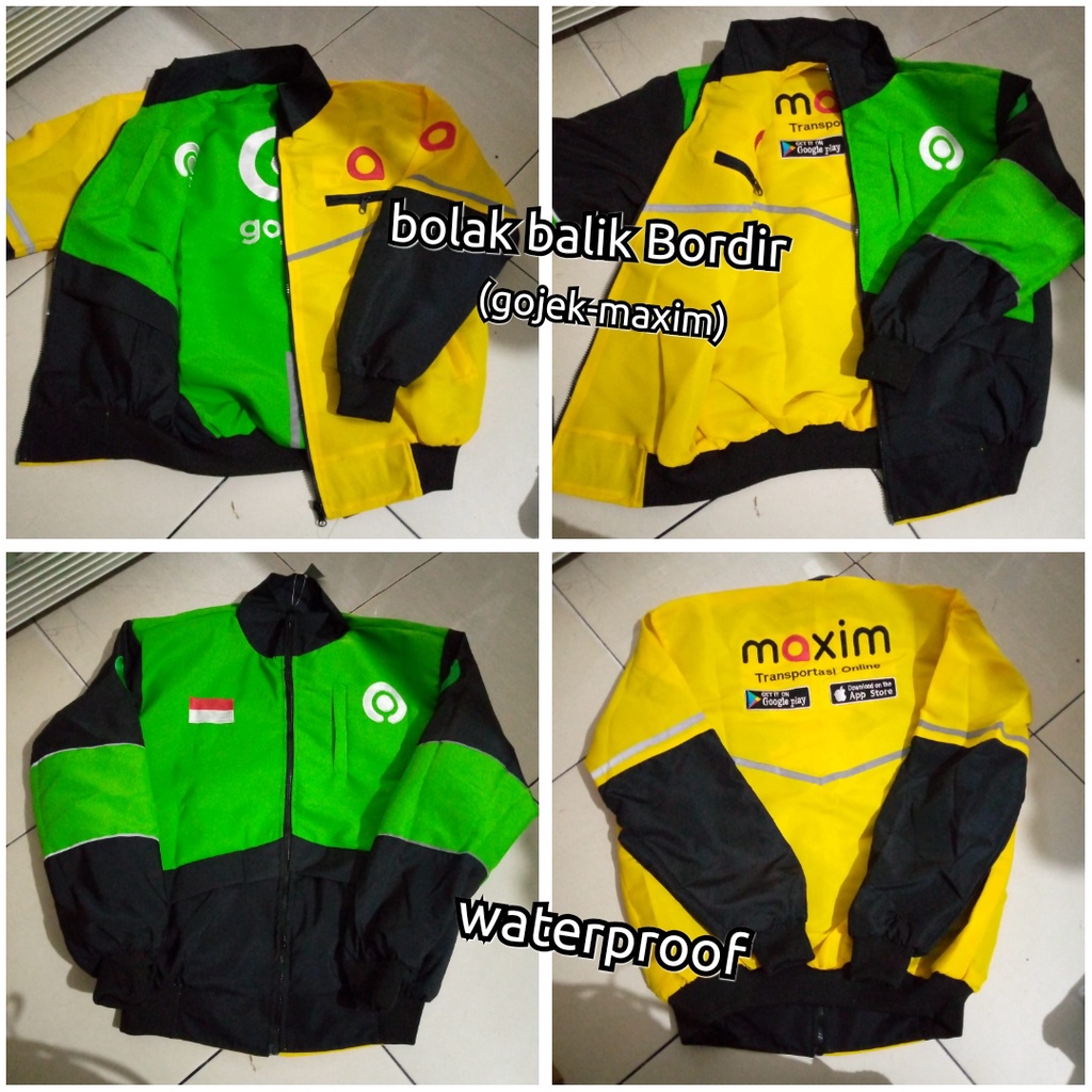 Jaket bomber Maxim terbaru  rompi bolak balik maxim-go-jekbordir/rompy dada/maxim termurah/maxim ind