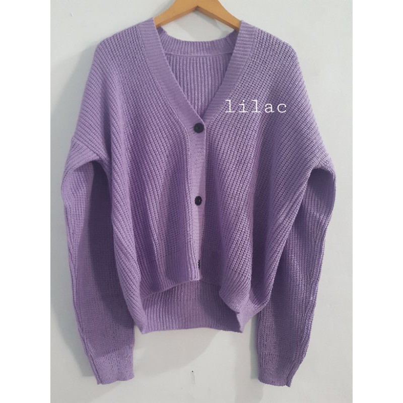 Eireen Premium Cardigan | Kardigan Premium Rajut Wanita | Olivia-lilac