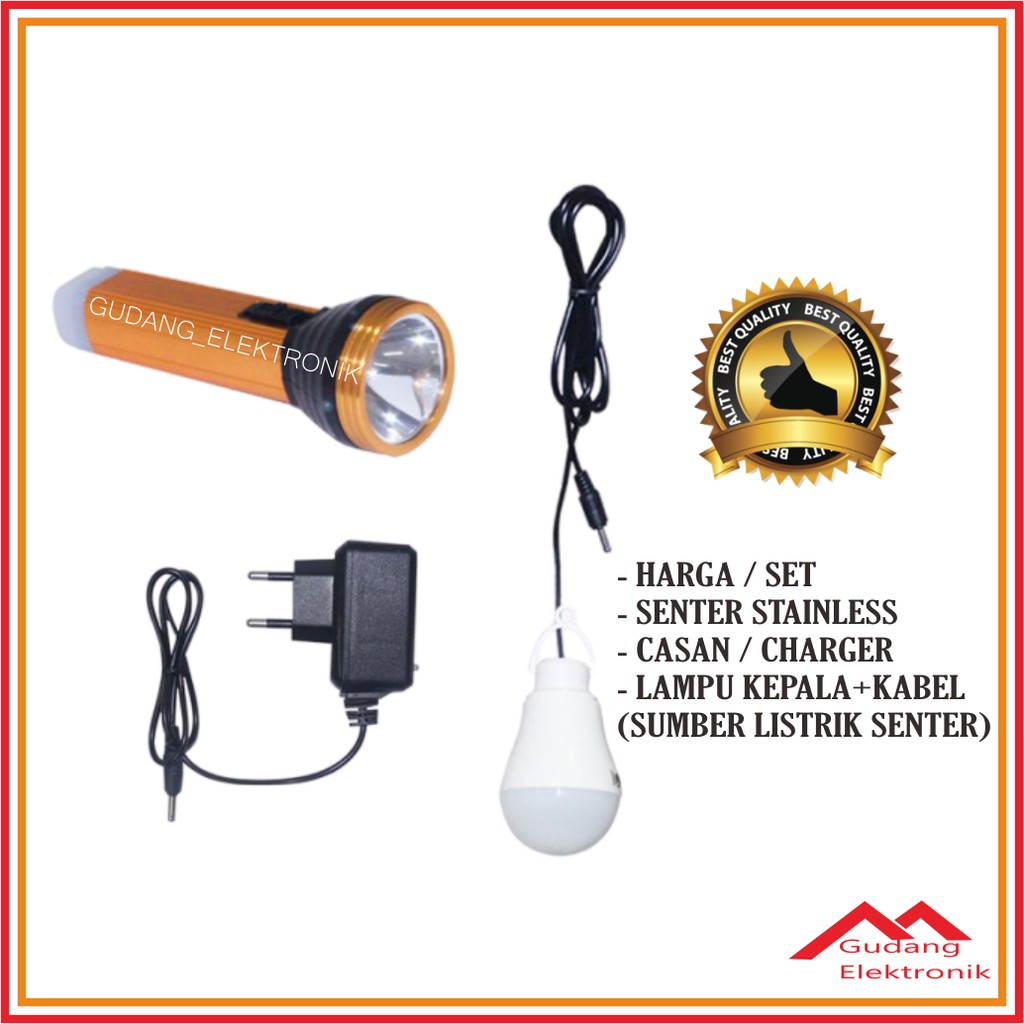 Senter Multifungsi LED Super Terang Plus Senter Kepala Isi Ulang - SUNPRO SL-203