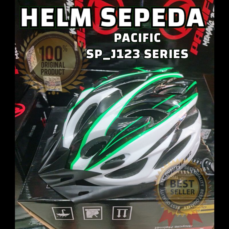 HELM SEPEDA PACIFIC ORIGINAL ADA LAMPU BICYCLE HELMET WITH RAINBOW LIGHT